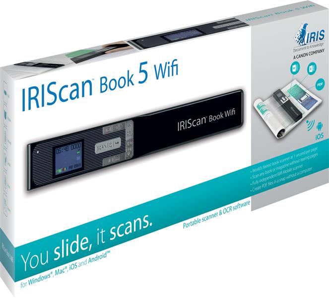 I.R.I.S. IRIScan Book 5 Wi-Fi Handmatige scanner 1200 x 1200 DPI A4 Zwart