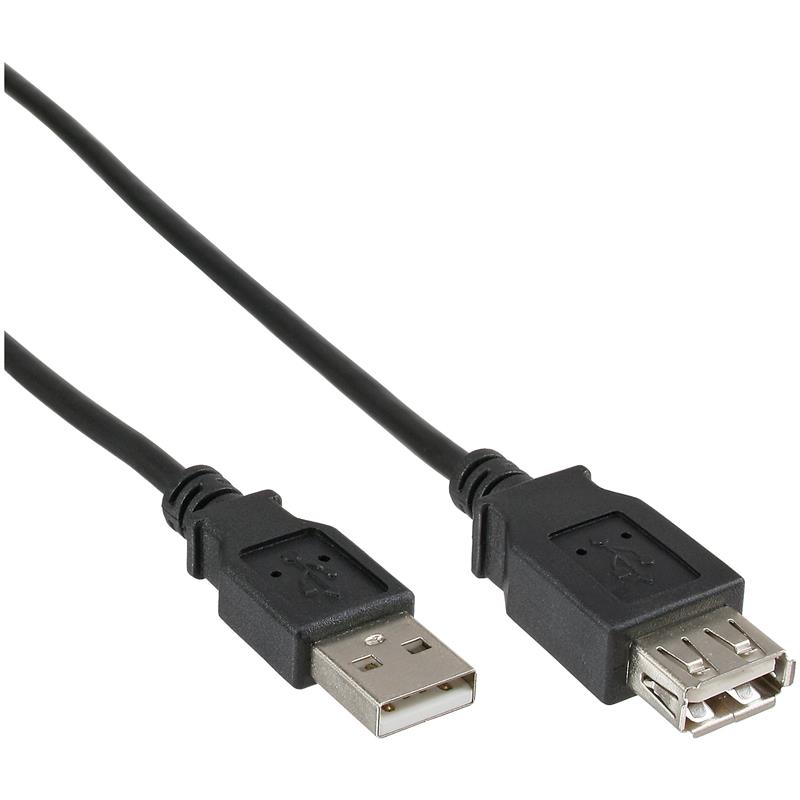 InLine USB 2 0 kabel zwart A M V 1 8m