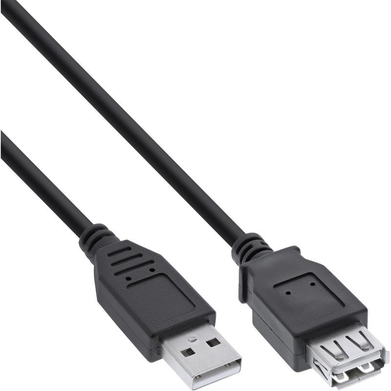 InLine USB 2 0 kabel zwart A M V 0 5m