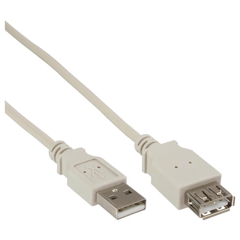 InLine USB 2 0 kabel beige A M V 0 3m