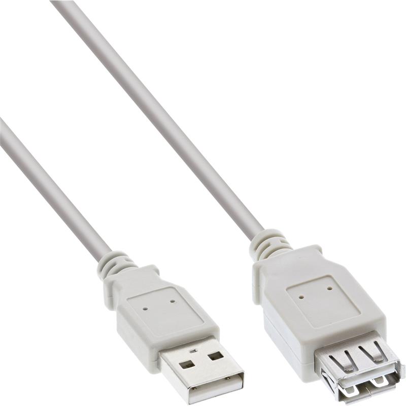 InLine USB 2 0 kabel beige grau A M V 3m