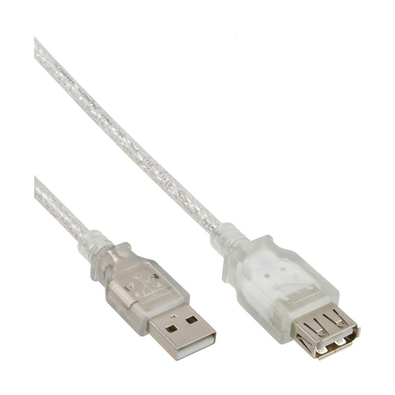 InLine USB 2 0 kabel transparant A M V 2m