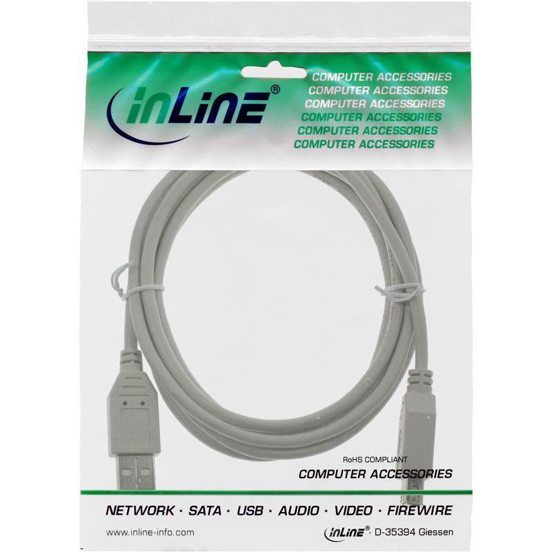 InLine USB 2 0 kabel beige A M V 0 3m
