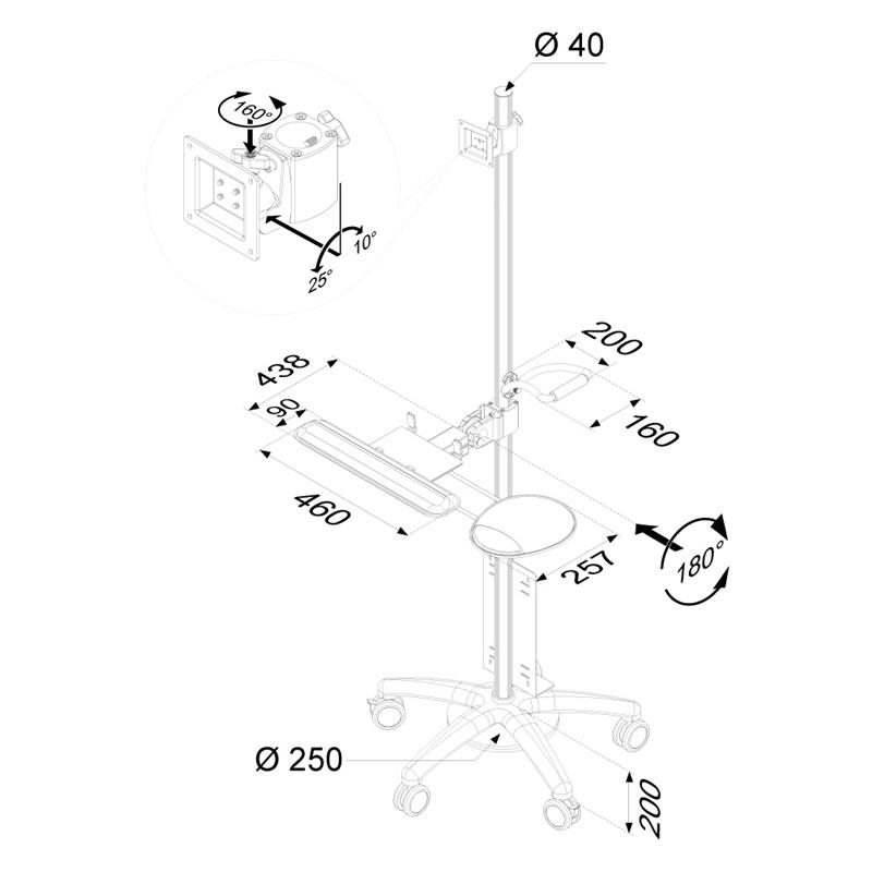 Neomounts mobiele werkplek