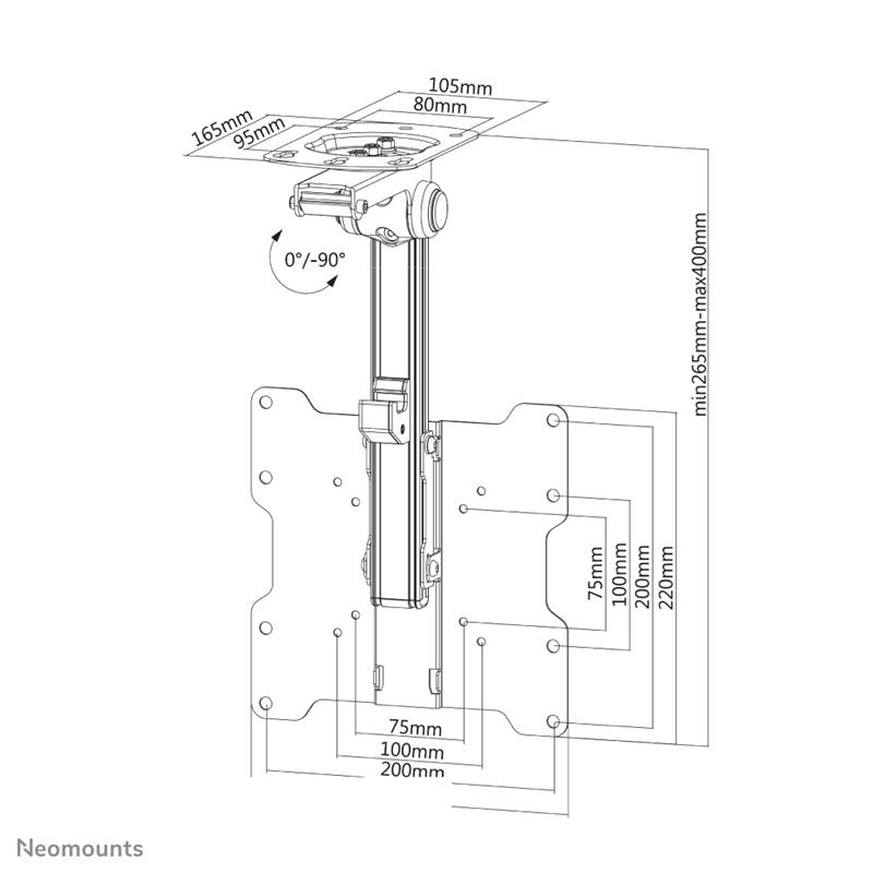 Neomounts monitor plafondsteun