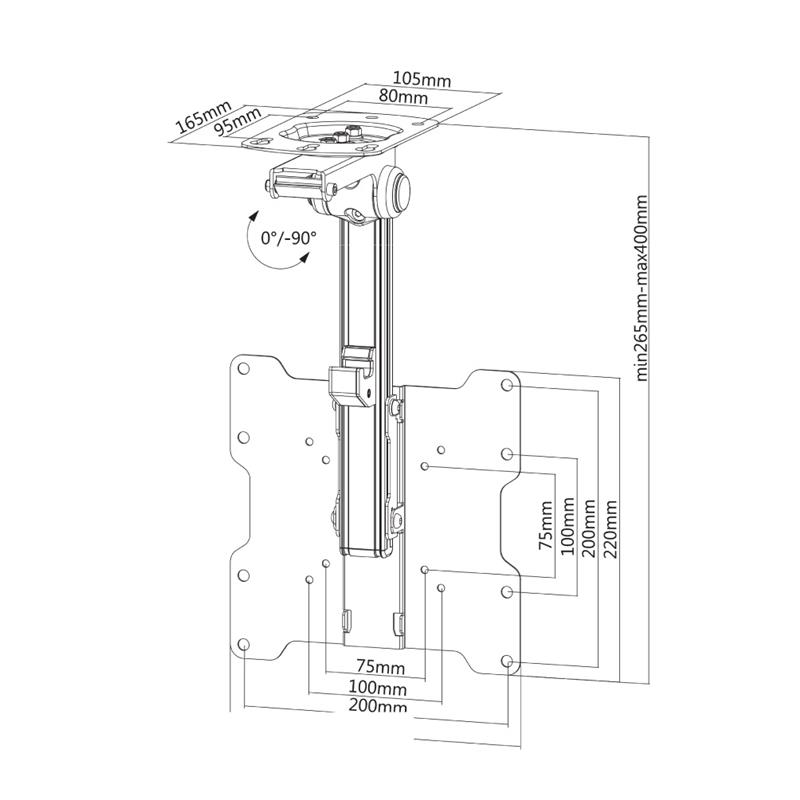 Neomounts monitor plafondsteun