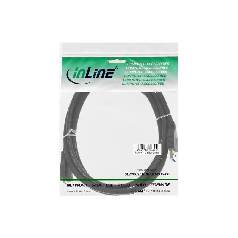 InLine USB 3 0 kabel AM Micro BM zwart 3m