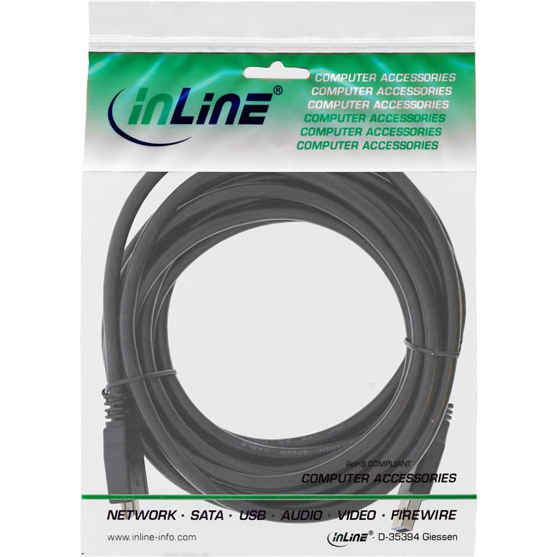 InLine USB 3 0 kabel AM Micro BM zwart 5m