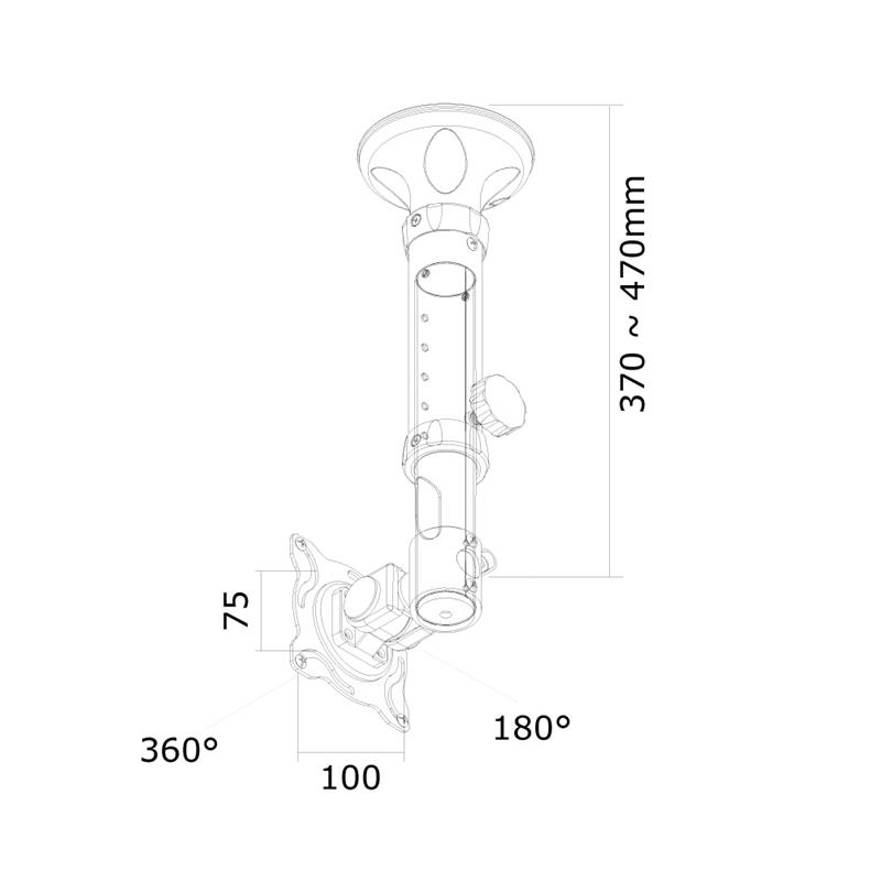 Neomounts monitor plafondsteun