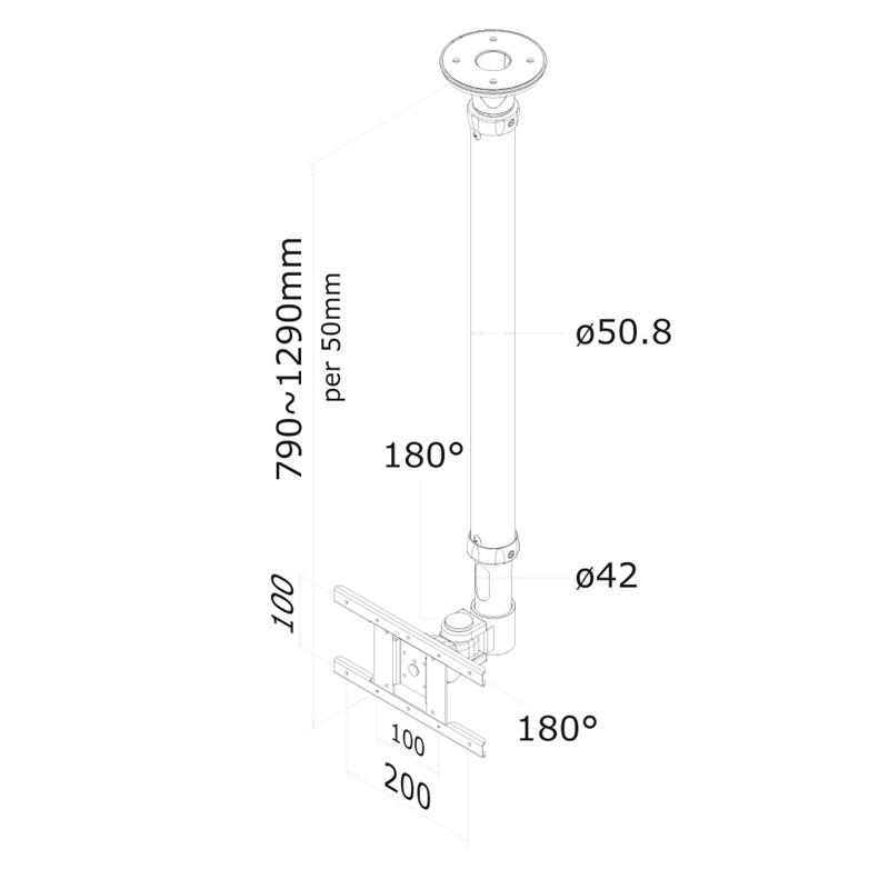 Neomounts monitor plafondsteun