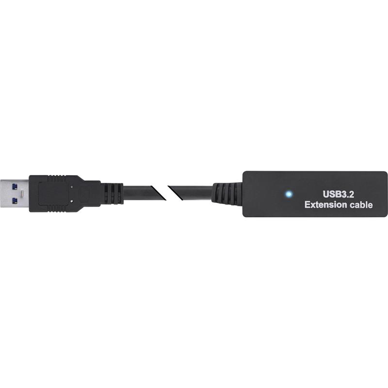 InLine USB 3 2 Gen 1 active extension USB-A male to USB-C female 5m
