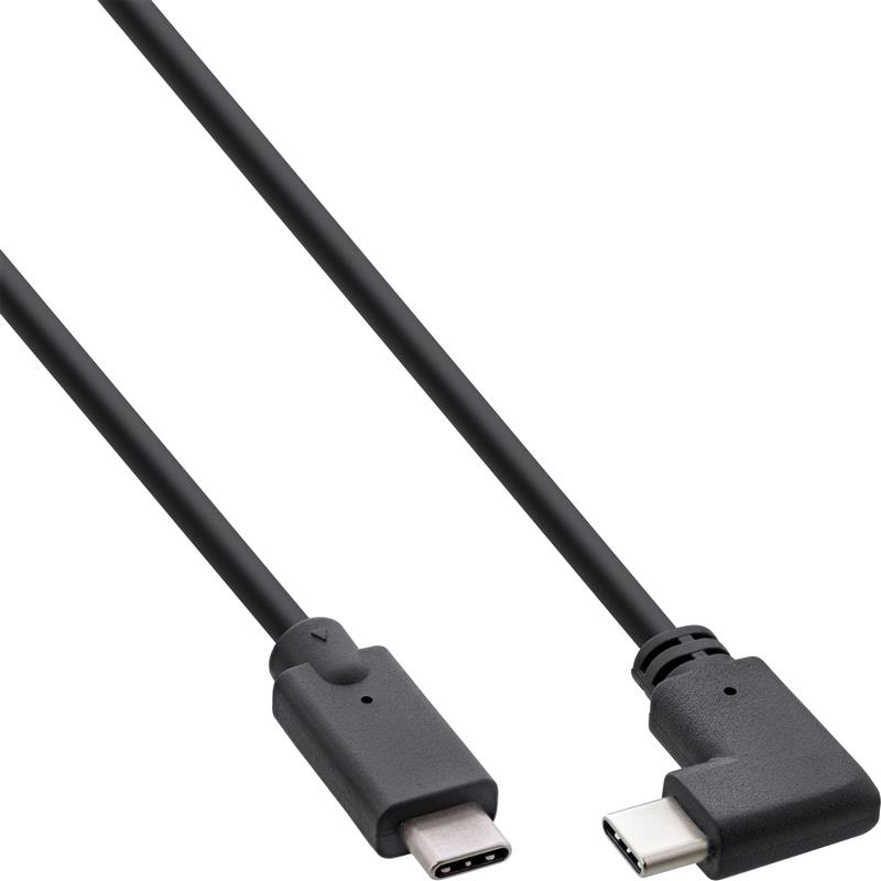 InLine USB 3 2 Gen 2 Cable USB Type-C male male angled black 0 3m