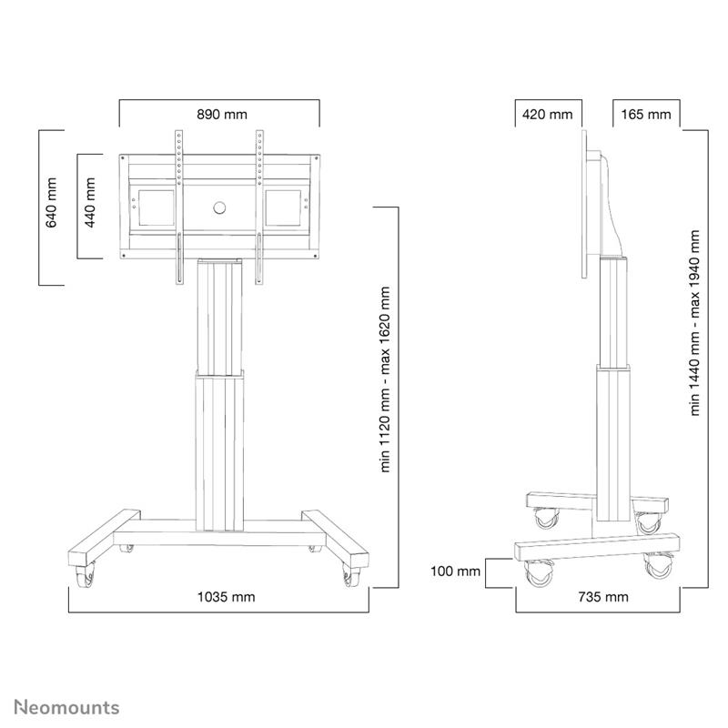 Neomounts gemotoriseerde vloersteun