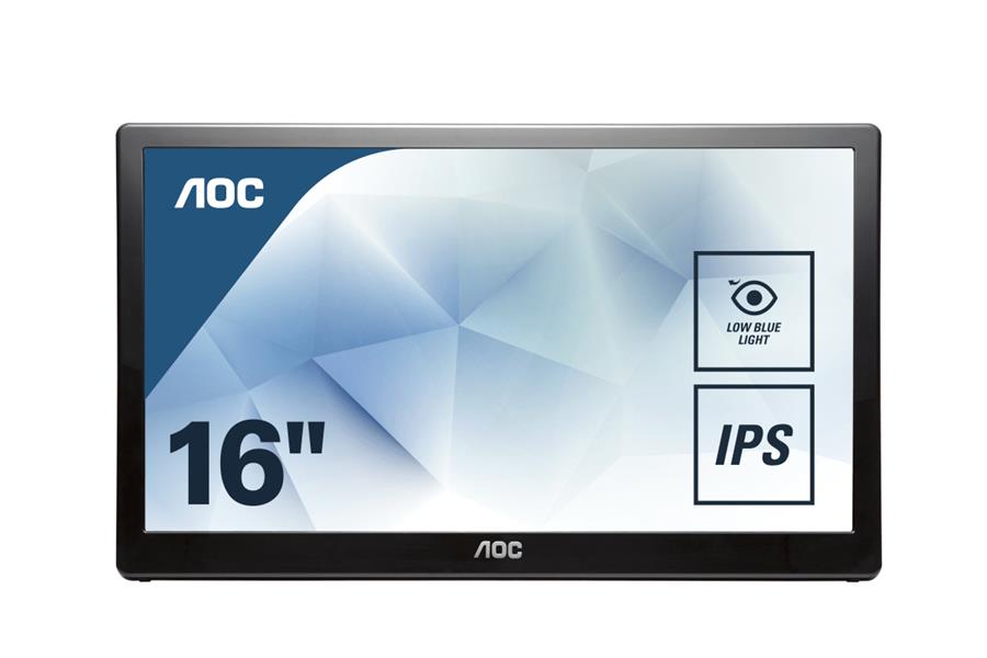 AOC Style-line I1659FWUX computer monitor 39,6 cm (15.6"") 1920 x 1080 Pixels Full HD LCD Zwart