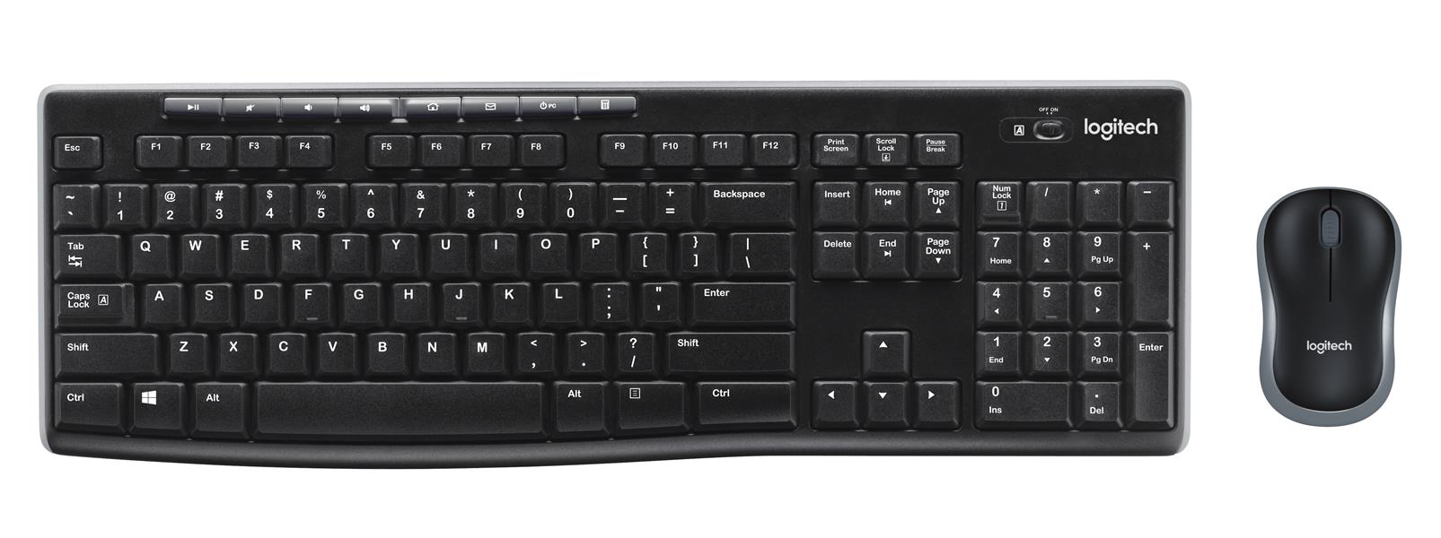 Logitech Wireless Combo MK270 toetsenbord Inclusief muis RF Draadloos Slovaaks Zwart