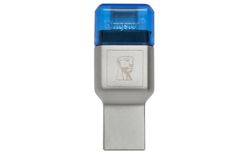 Kingston Technology MobileLite Duo 3C geheugenkaartlezer Blauw, Zilver USB 3.0 (3.1 Gen 1) Type-A/Type-C