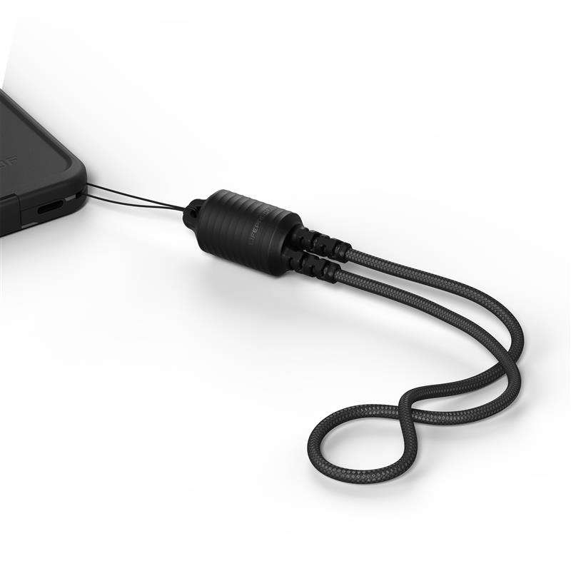 LifeProof USB-A to USB-Micro-B Laynard Cable 2.4 Amp, zwart