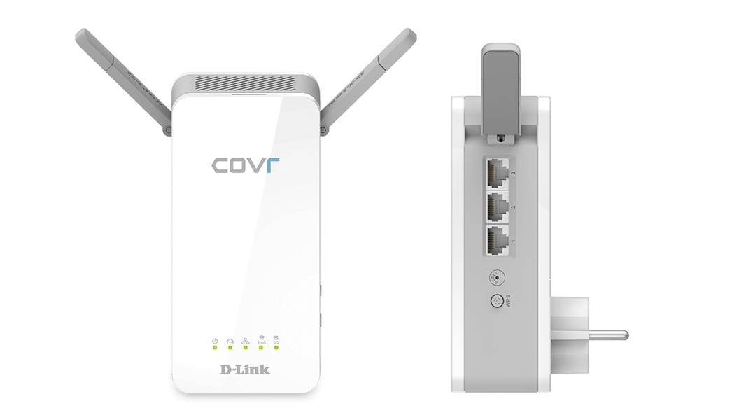 D-Link COVR-P2502/E PowerLine-netwerkadapter 1300 Mbit/s Ethernet LAN Wi-Fi Grijs, Wit 2 stuk(s)