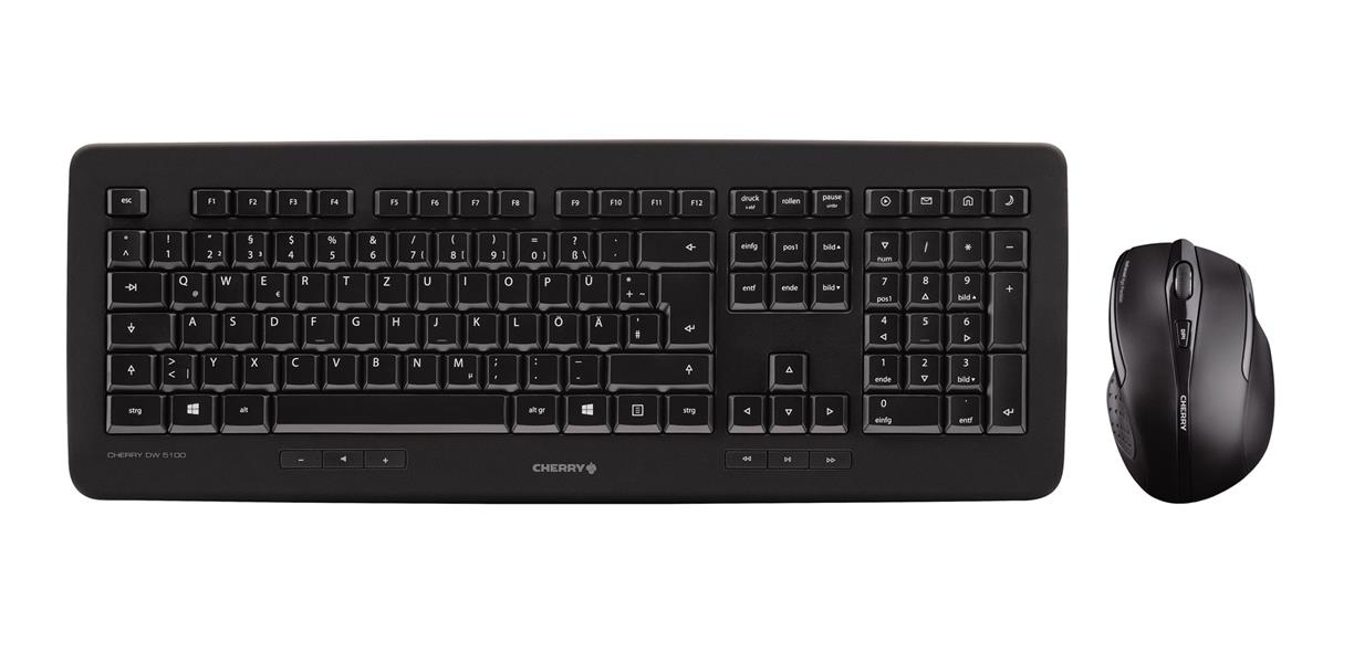 CHERRY DW 5100 toetsenbord RF Draadloos QWERTY Brits Engels Inclusief muis Zwart