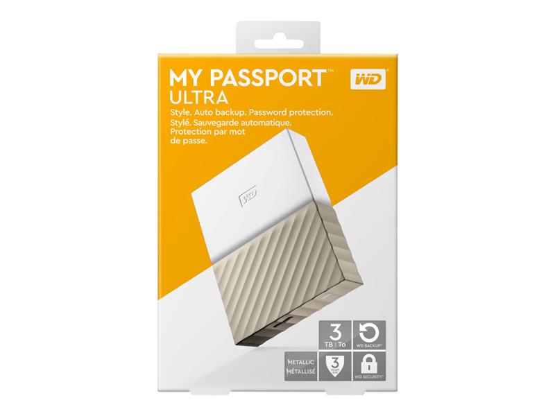 WD My Passport Ultra 3TB White-Gold