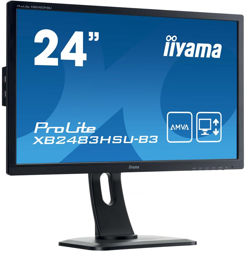 iiyama ProLite XB2483HSU-B3 LED display 60,5 cm (23.8"") 1920 x 1080 Pixels Full HD Flat Mat Zwart