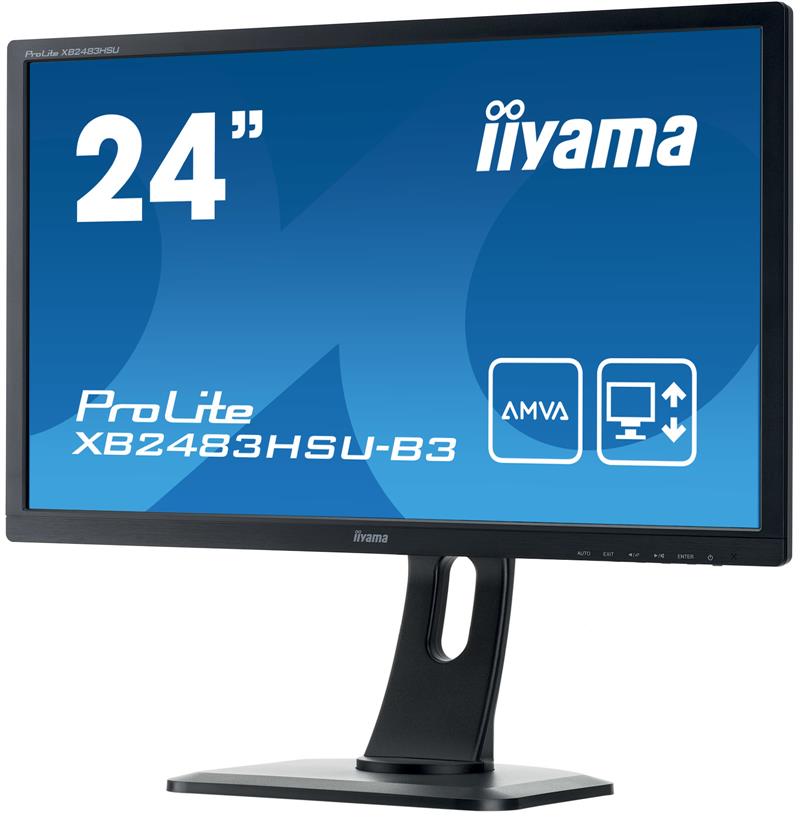 iiyama ProLite XB2483HSU-B3 LED display 60,5 cm (23.8"") 1920 x 1080 Pixels Full HD Flat Mat Zwart