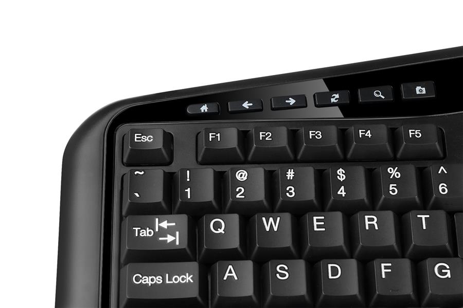 Adesso Tru-Form 4500 toetsenbord RF Draadloos QWERTY Engels, Amerikaans Engels Zwart