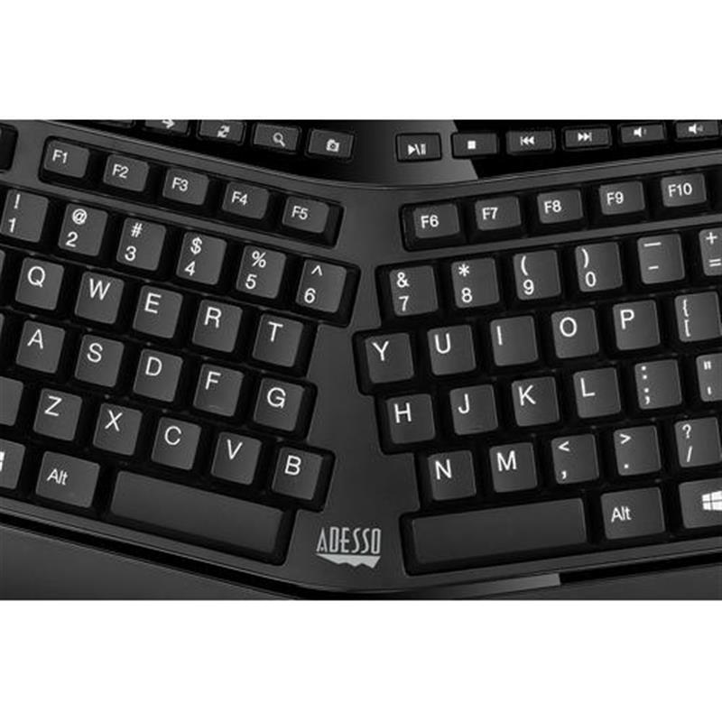 Adesso Tru-Form 4500 toetsenbord RF Draadloos QWERTY Engels, Amerikaans Engels Zwart