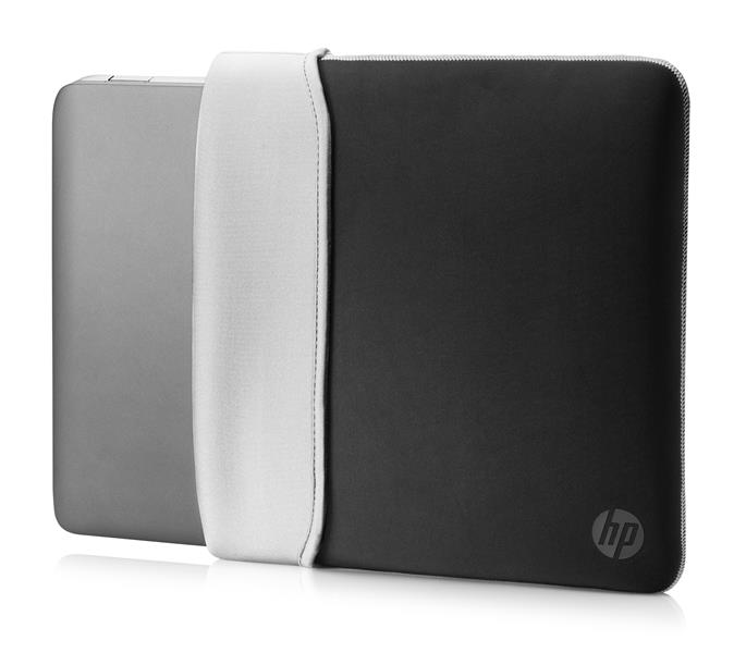 HP 14"" Neoprene Reversible Sleeve notebooktas 35,6 cm (14"") Opbergmap/sleeve Zwart, Zilver