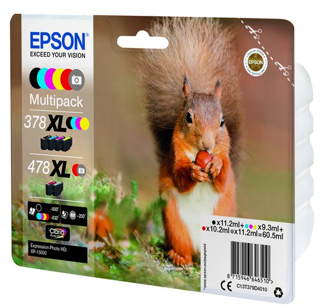 Epson Squirrel Multipack 6-colours 378XL / 478XL Claria Photo HD Ink