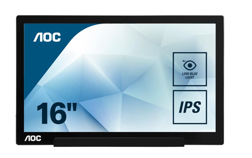 AOC Style-line I1601FWUX computer monitor 39,6 cm (15.6"") 1920 x 1080 Pixels Full HD LED Zwart