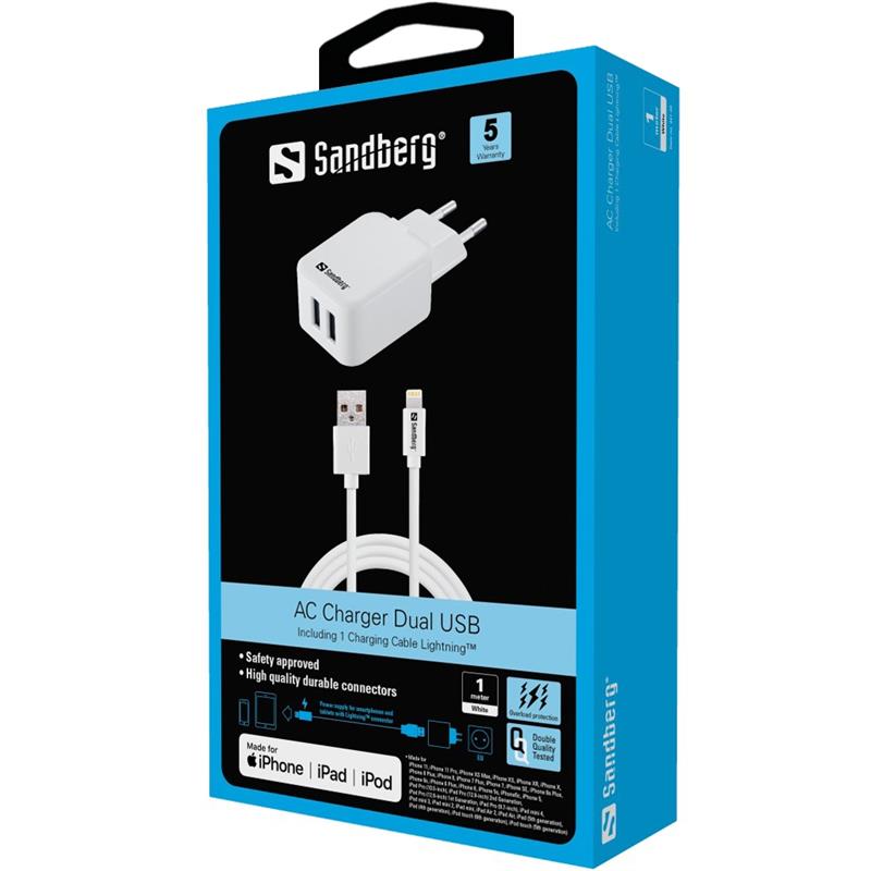 Sandberg AC Charger EU Lightning 2.4A