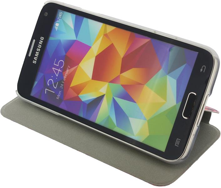 Xccess Book Stand Case Samsung Galaxy S5 S5 Plus S5 Neo Aztec Purple