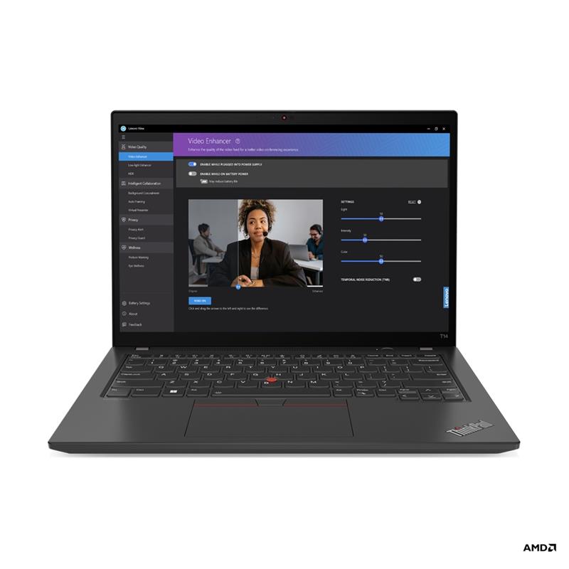 Lenovo ThinkPad T14 Laptop 35,6 cm (14"") WUXGA AMD Ryzen™ 7 PRO 7840U 16 GB LPDDR5x-SDRAM 512 GB SSD Wi-Fi 6E (802.11ax) Windows 11 Pro Zwart