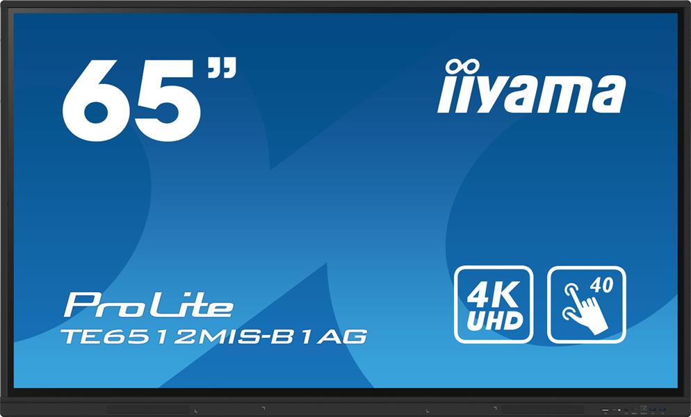 iiyama TE6512MIS-B1AG beeldkrant Interactief flatscreen 165,1 cm (65"") LCD Wifi 400 cd/m² 4K Ultra HD Zwart Touchscreen Type processor Android 11 24/