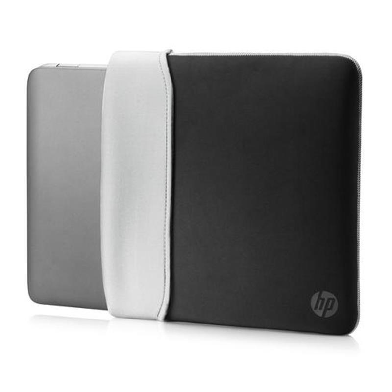 HP 14"" Neoprene Reversible Sleeve notebooktas 35,6 cm (14"") Opbergmap/sleeve Zwart, Zilver