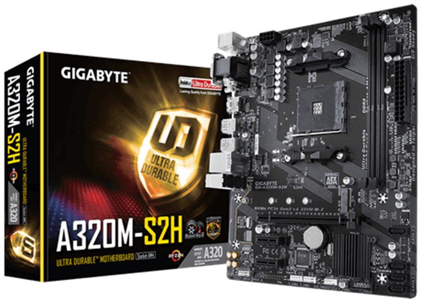 Gigabyte GA-A320M-S2H moederbord Socket AM4 Micro ATX AMD A320