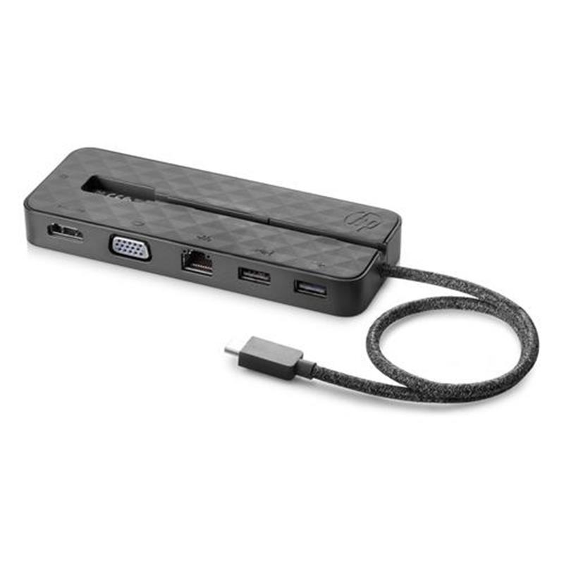 HP Spectre USB-C Travel Dock Bedraad USB 3.2 Gen 1 (3.1 Gen 1) Type-C Zwart