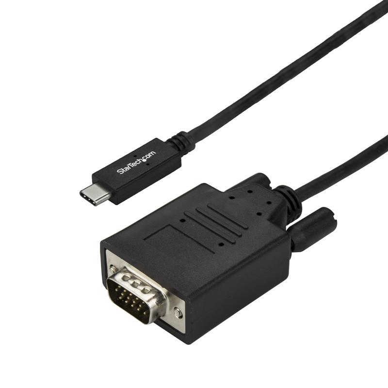StarTech.com 3m USB C naar VGA Kabel, 1920x1200/1080p USB Type C naar VGA Video Adapter Kabel, Thunderbolt 3 Compatibel, Laptop naar VGA Monitor/Proje