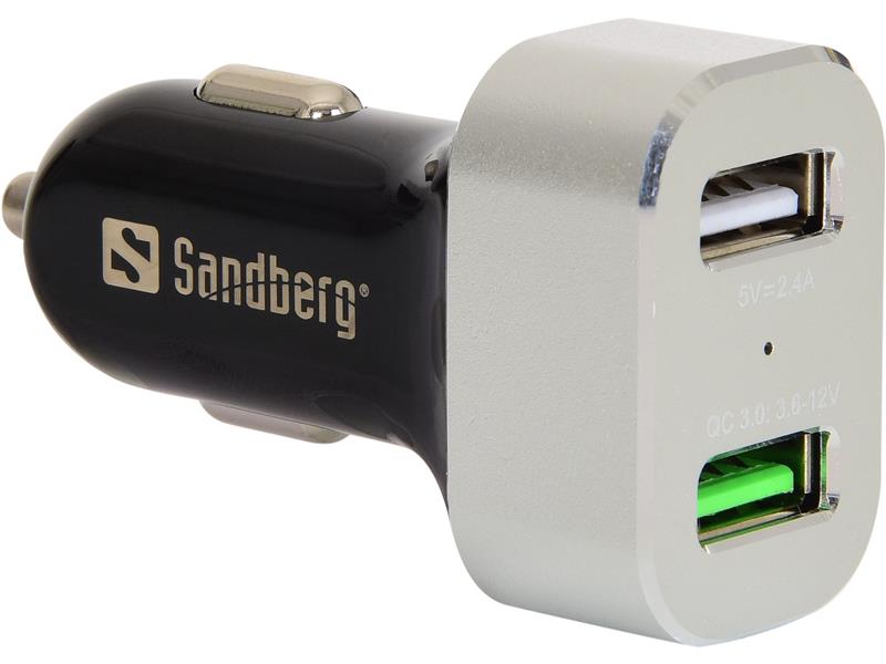 Sandberg Car Charger 1xQC 3.0+1xUSB2.4A