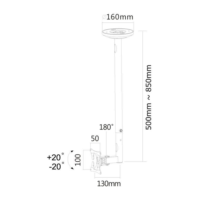 Neomounts monitor plafondsteun