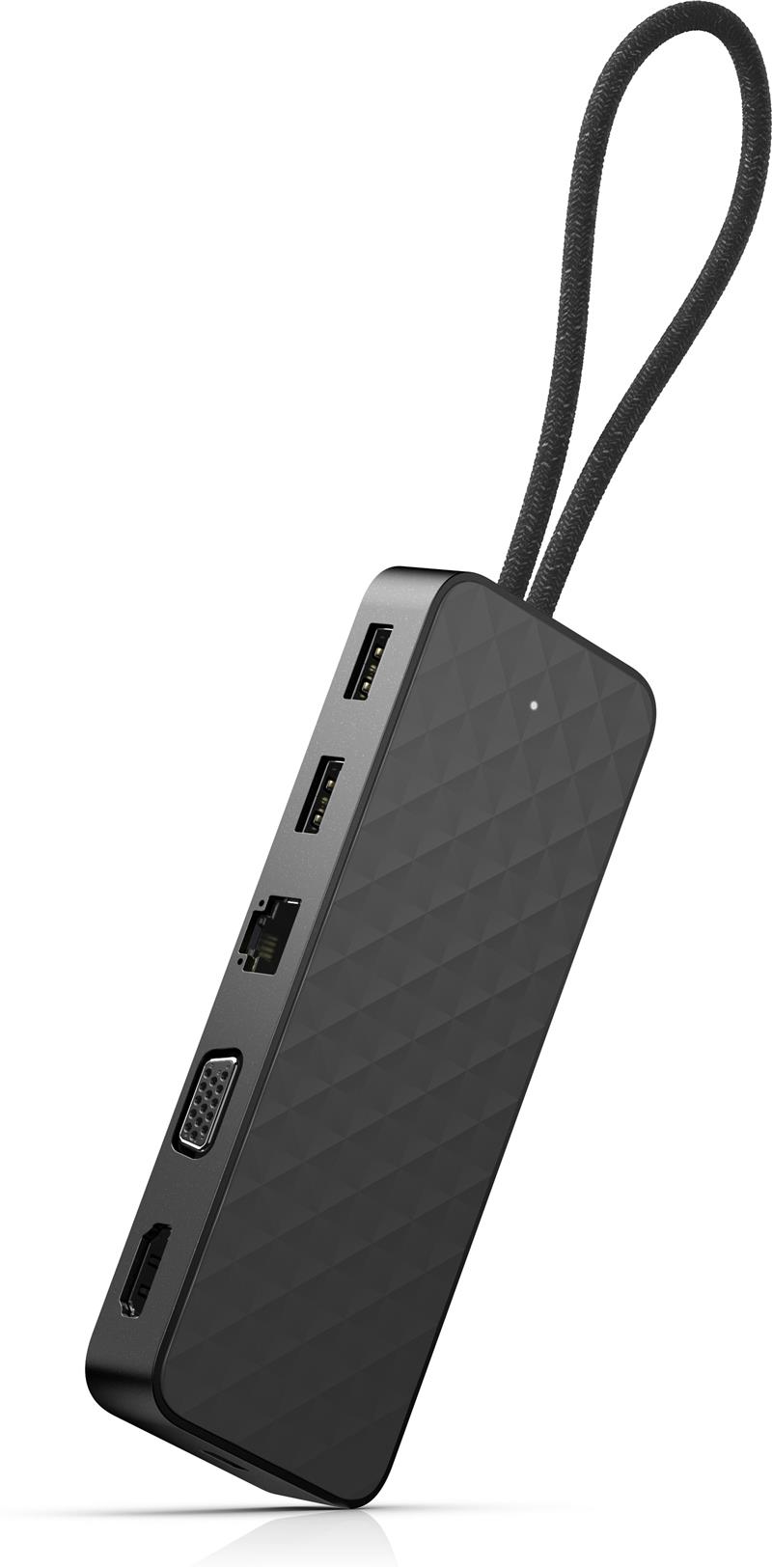 HP Spectre USB-C Travel Dock Bedraad USB 3.2 Gen 1 (3.1 Gen 1) Type-C Zwart