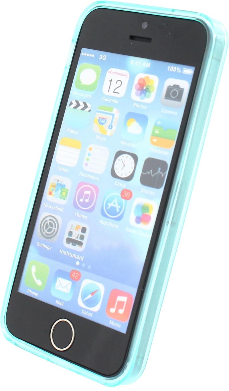 Xccess TPU PC Case Apple iPhone 5 5S SE Transparent Turquoise