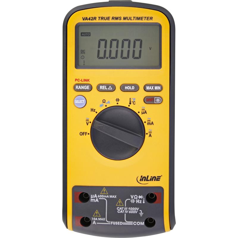 InLine Multimeter Dual-Display with PC connection via USB CAT III CAT IV