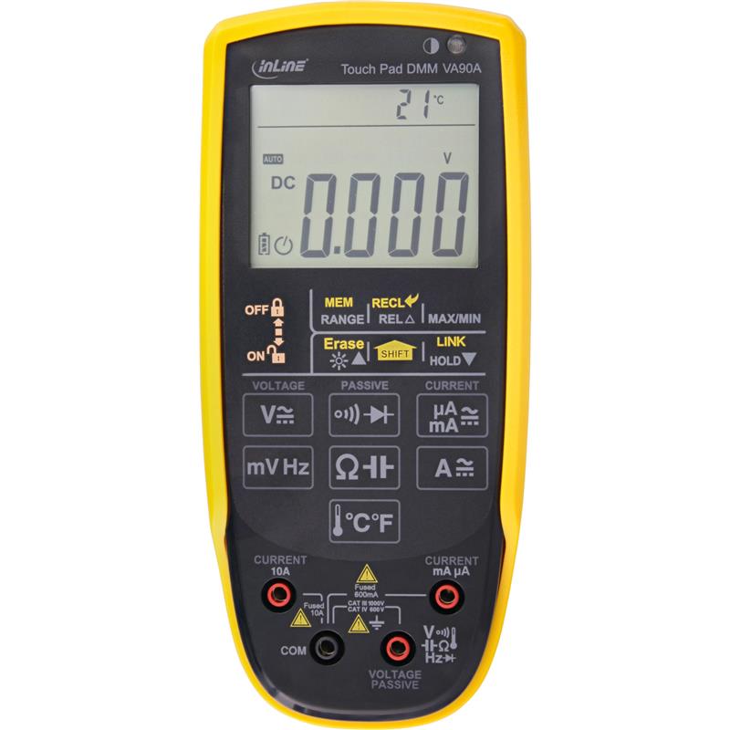 InLine Multimeter with touch pad and illuminated display CAT III CAT IV
