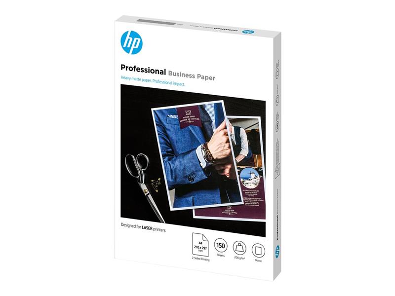 HP Professional Laser Matte FSC Paper 200 gsm-150 sht/A4/210 x 297 mm papier voor inkjetprinter A4 (210x297 mm) Mat 150 vel Wit