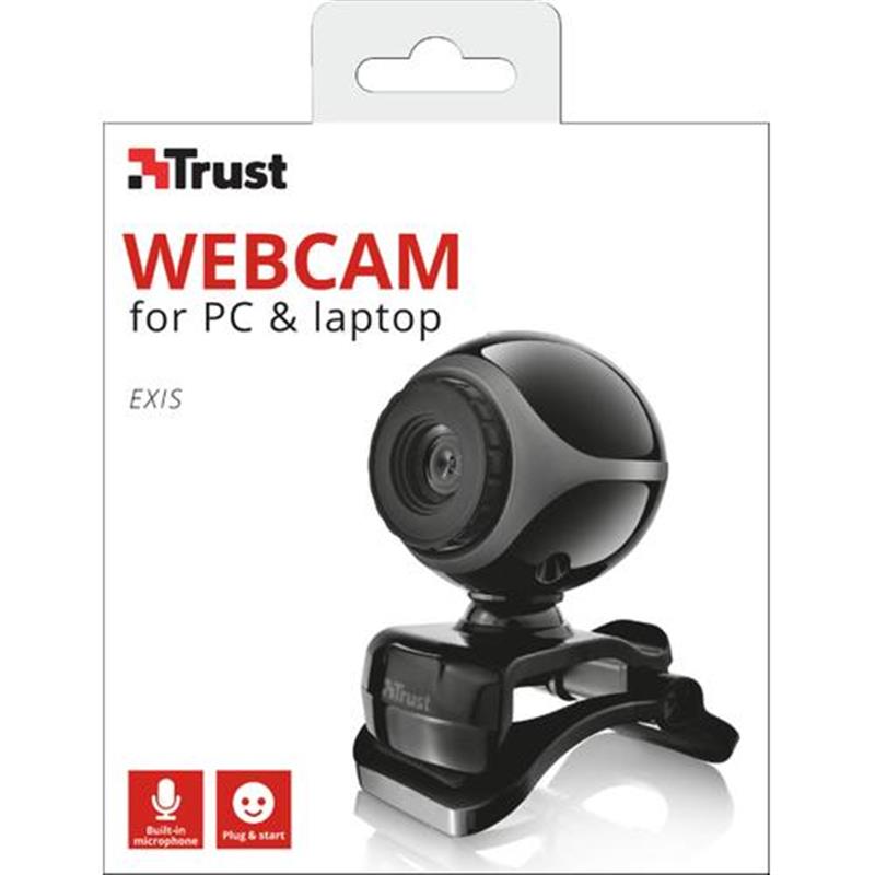 Trust Exis webcam 0,3 MP 640 x 480 Pixels USB 2.0 Zwart