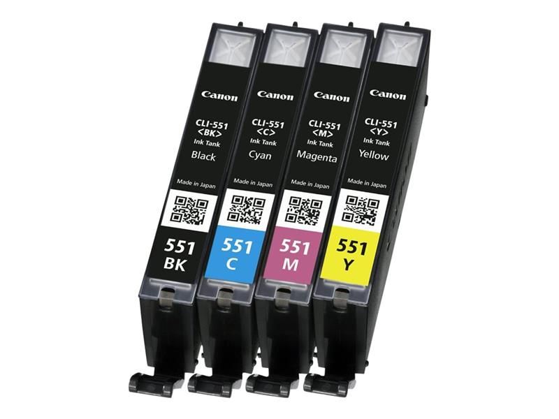 Canon CLI-551 inktcartridge 4 stuk(s) Origineel Normaal rendement Zwart, Cyaan, Magenta, Geel