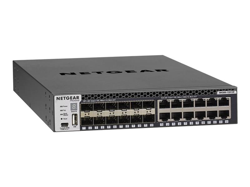 Netgear M4300-12X12F Managed L2/L3 10G Ethernet (100/1000/10000) Zwart 1U