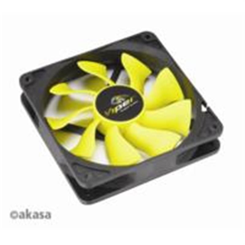 Akasa 12cm Viper High Performance S-Flow fan delivering up to 84CFM of Airflow